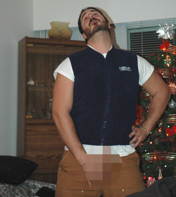 guy not really masturbating but looks like it