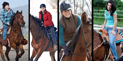 white women on horses